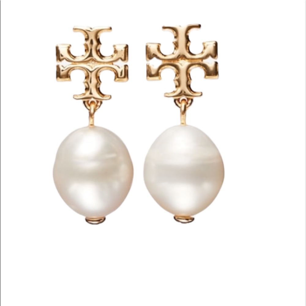 TORY BURCH
Kira Pearl-Drop Earrings, White